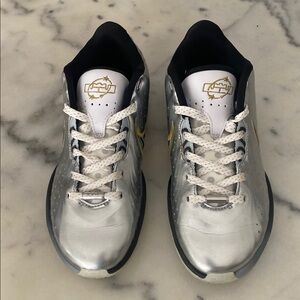 Nike Kids Sneakers Silver and Gold LeBron Size 4.5
